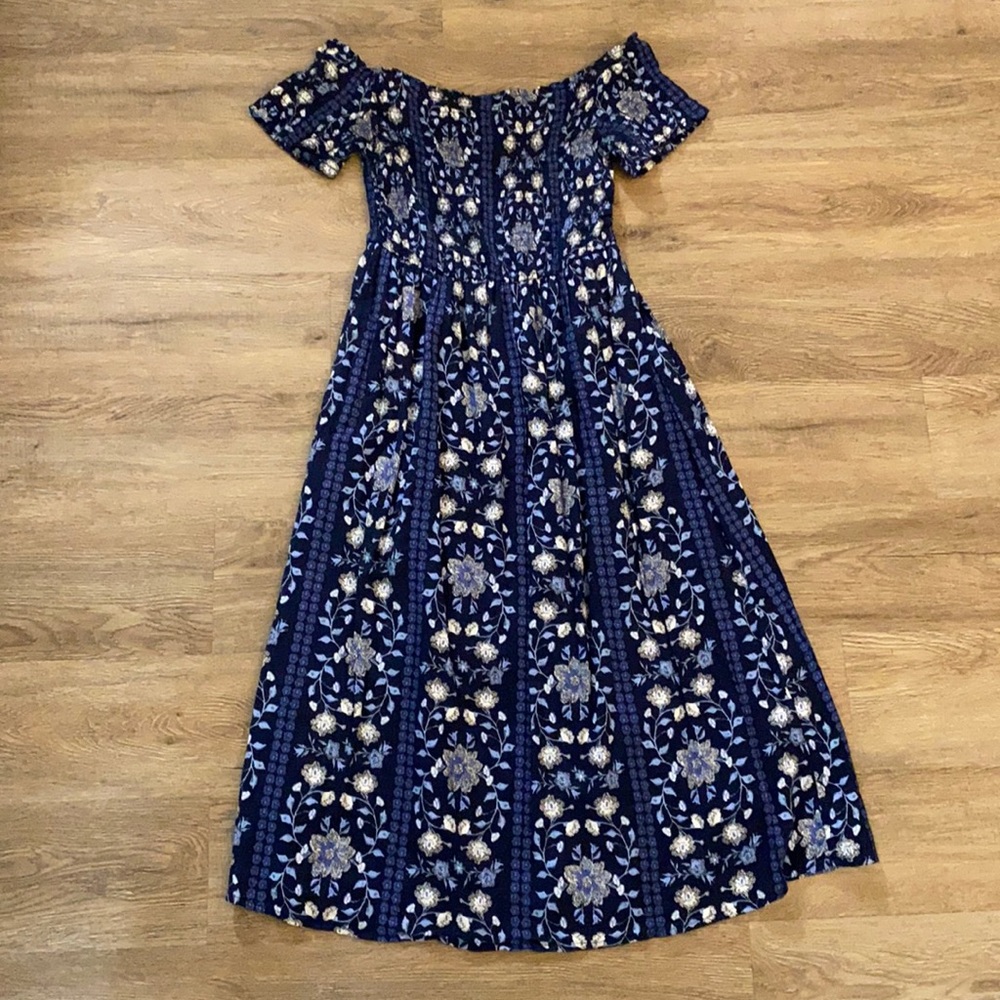 Old Navy Smocked Off The Shoulder Midi Dress